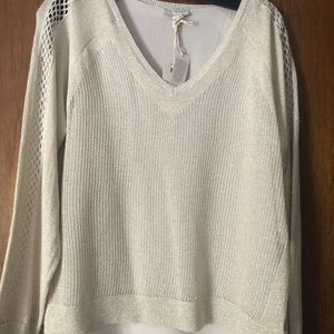 Lucky Brand. Sheer sweater with rayon backing.